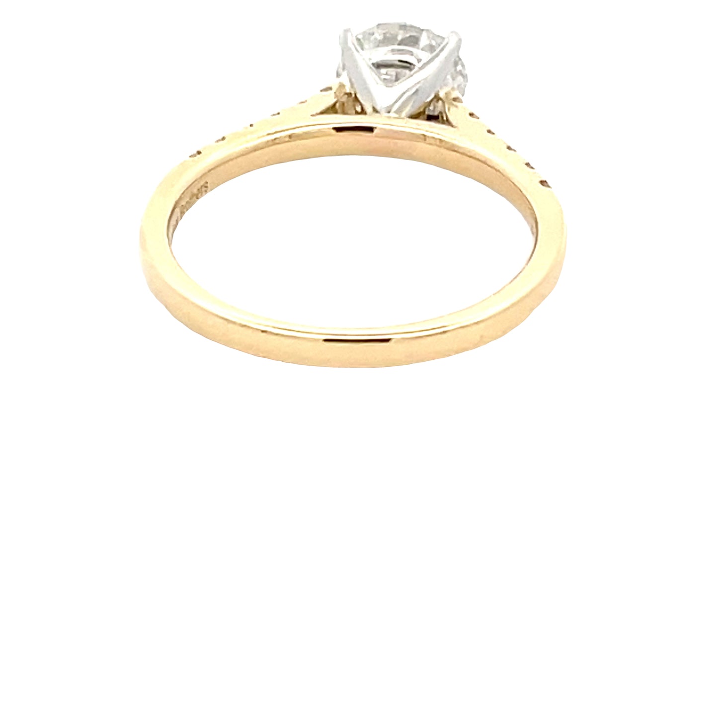 Round Brilliant Cut Diamond Solitaire ring with diamond set shoulders - 1.43cts  Gardiner Brothers   