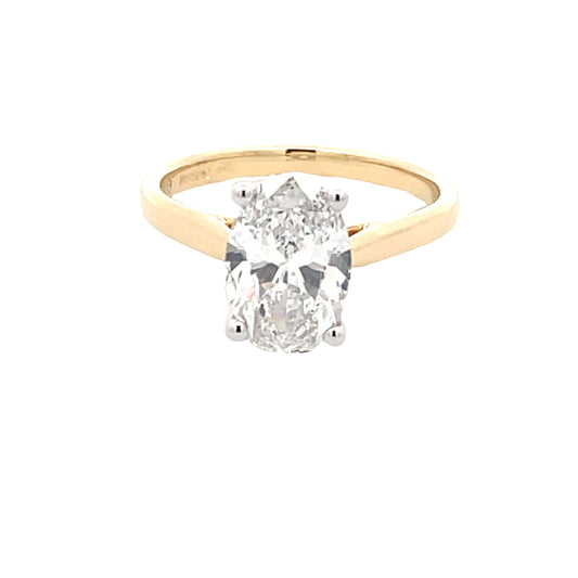 Lab Grown Oval Shaped Diamond Solitaire Ring - 2.09cts Gardiner Brothers