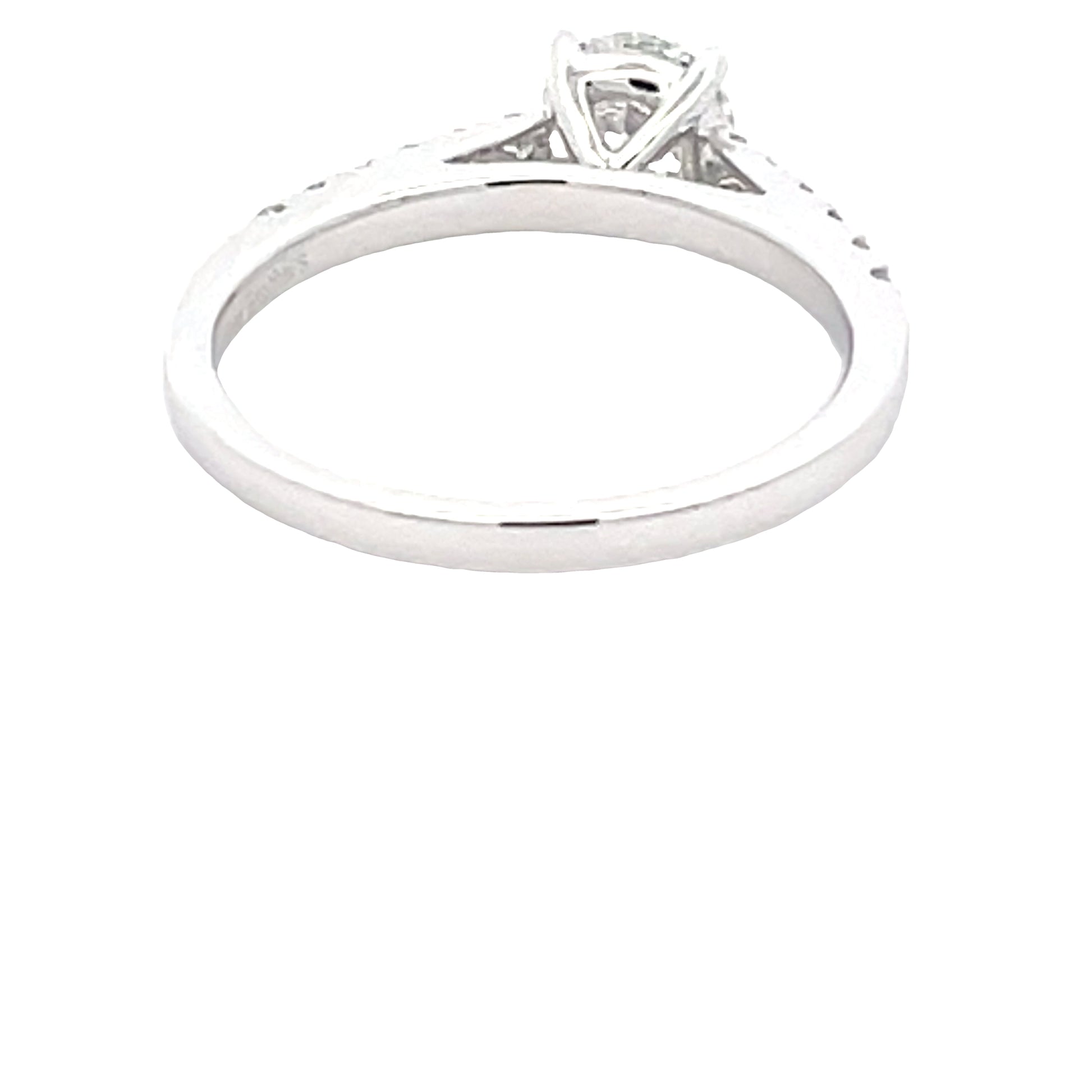 Lab Grown Round brilliant Cut Diamond Solitaire Ring with Diamond Set shoulders - 0.96cts  Gardiner Brothers   