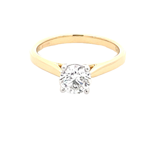 Round brilliant cut diamond solitaire ring - 0.90cts  Gardiner Brothers   