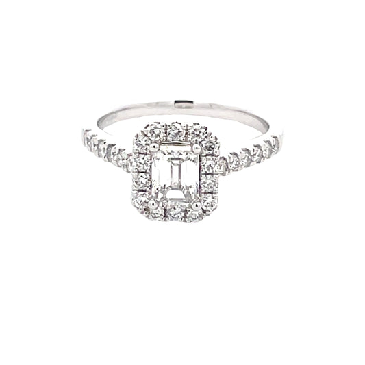 Emerald Cut Halo Cluster Style Diamond Ring - 1.20cts  Gardiner Brothers   