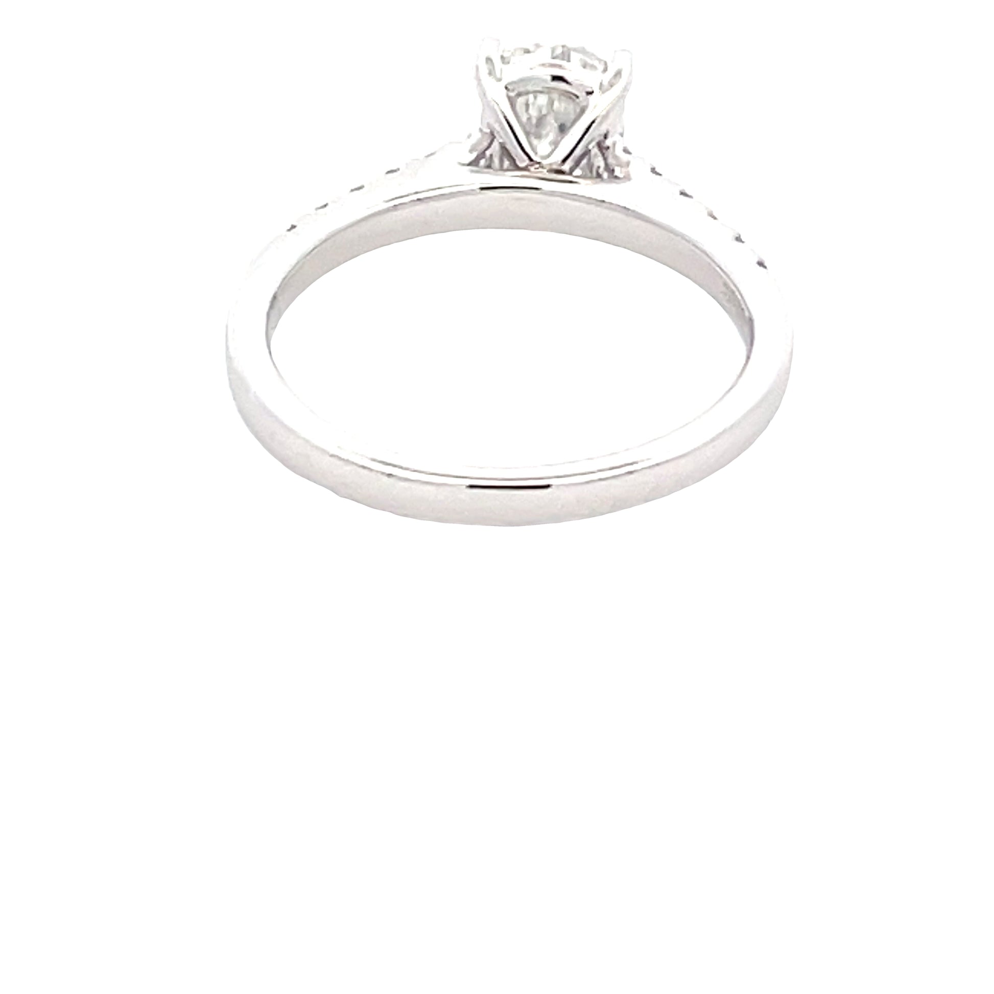 Pear Shaped Diamond Solitaire Ring with diamond set shoulders - 1.26cts  Gardiner Brothers   