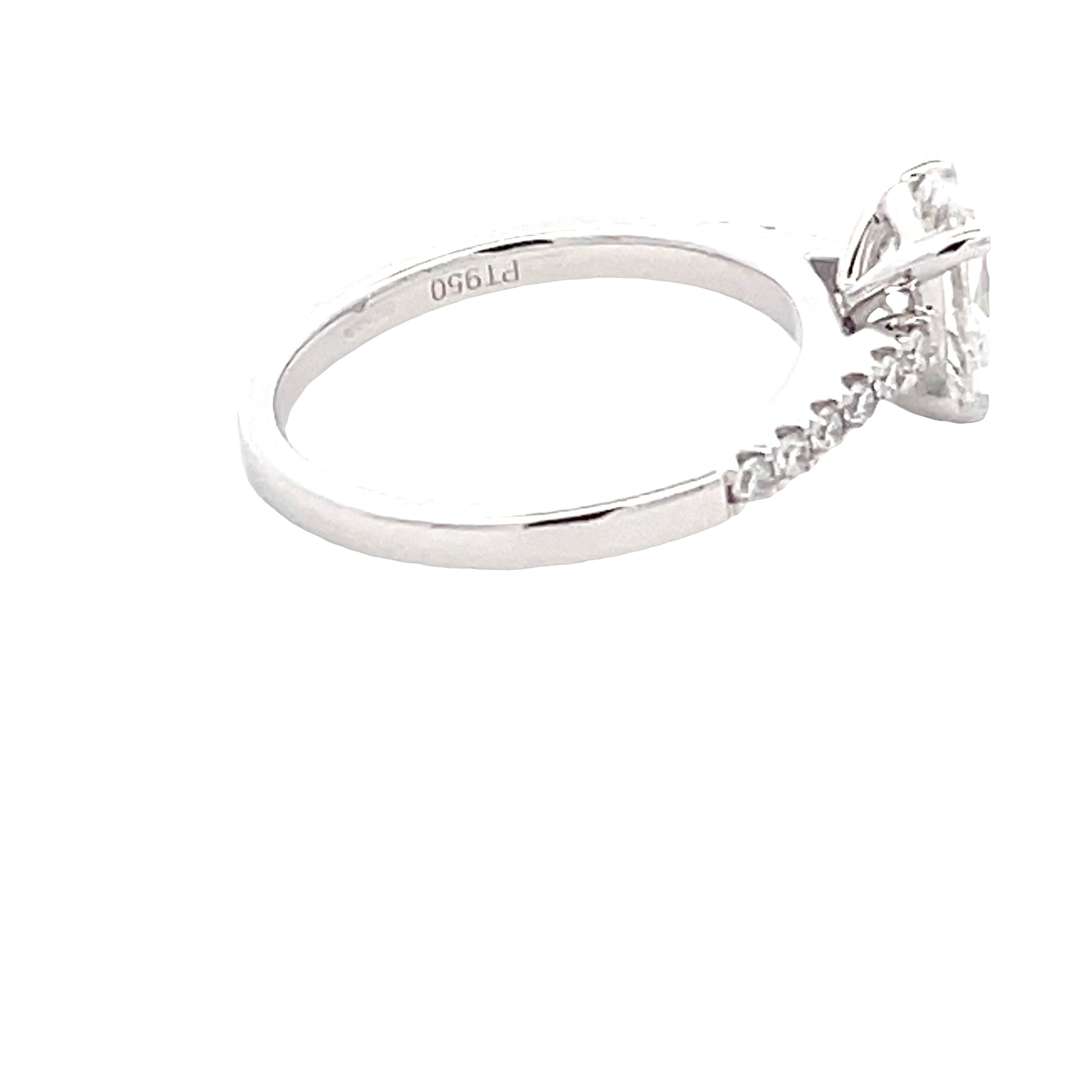 Pear Shaped Diamond Solitaire Ring with diamond set shoulders - 1.26cts  Gardiner Brothers   