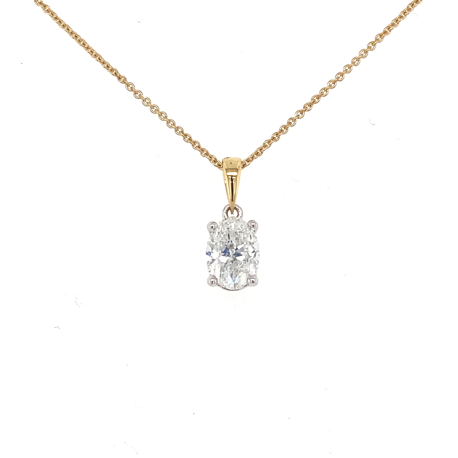 Oval Shaped Diamond Solitaire Pendant - 1.00cts  Gardiner Brothers   