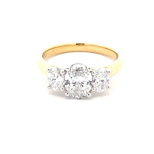 Oval Shaped Diamond 3 Stone Ring - 1.61cts  Gardiner Brothers   