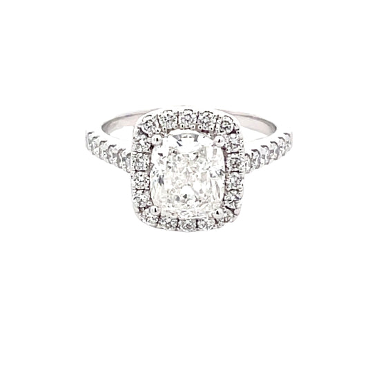 Cushion Shaped diamond halo cluster style ring - 2.59cts  Gardiner Brothers   