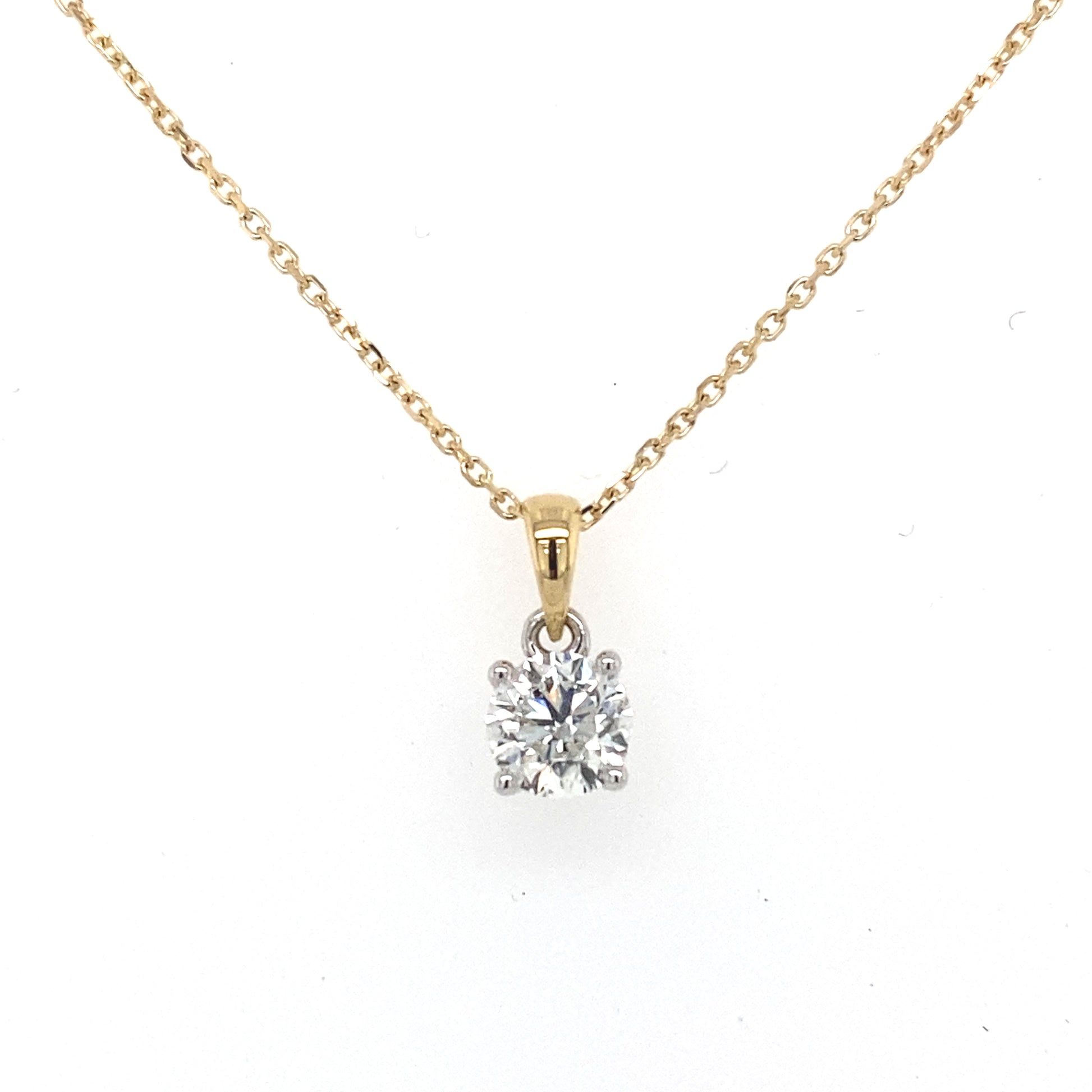 Round Brilliant Cut Diamond Solitaire Pendant - 0.80cts  Gardiner Brothers   