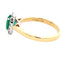 Oval Shaped Emerald and round brilliant cut diamond halo cluster ring  Gardiner Brothers   