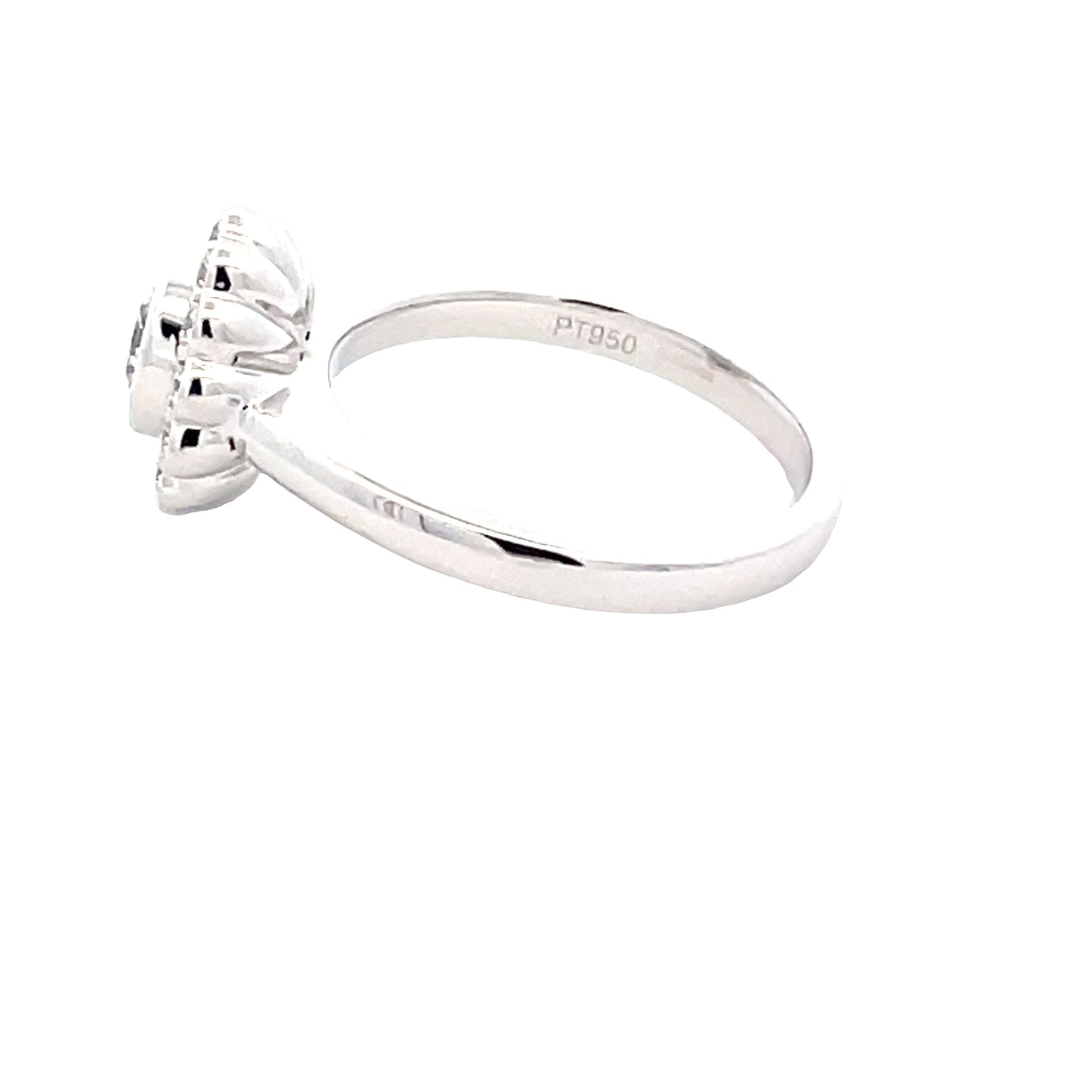 Platinum Round Brilliant Cut Diamond Vintage Cluster Style Ring ...