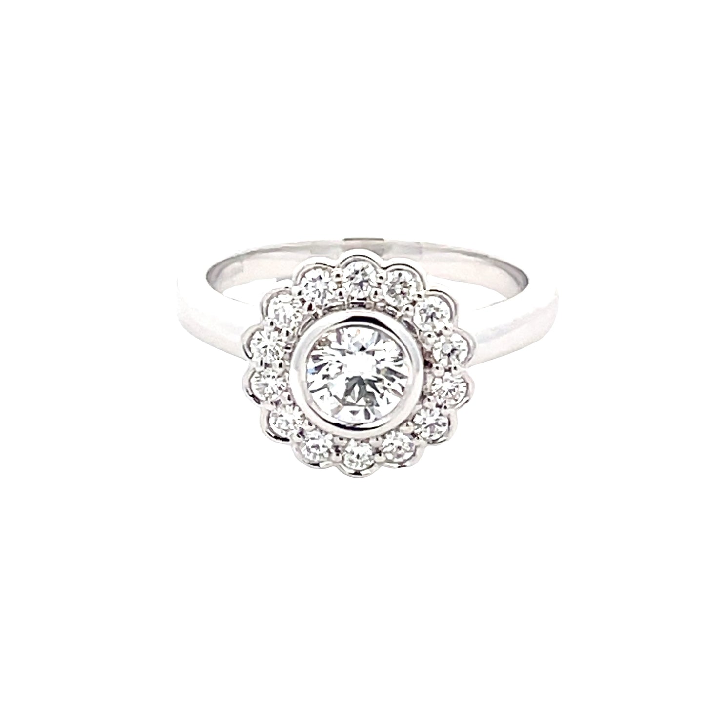 Round Brilliant Cut Diamond Vintage Cluster Style Ring  Gardiner Brothers   