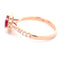 Ruby and diamond, rose gold vintage style cluster ring  Gardiner Brothers   