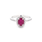 Oval Ruby And Round Brilliant Cut Diamond Cluster Style Ring  Gardiner Brothers   