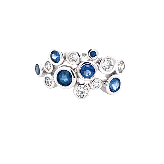 Sapphire and Diamond Bubble style ring