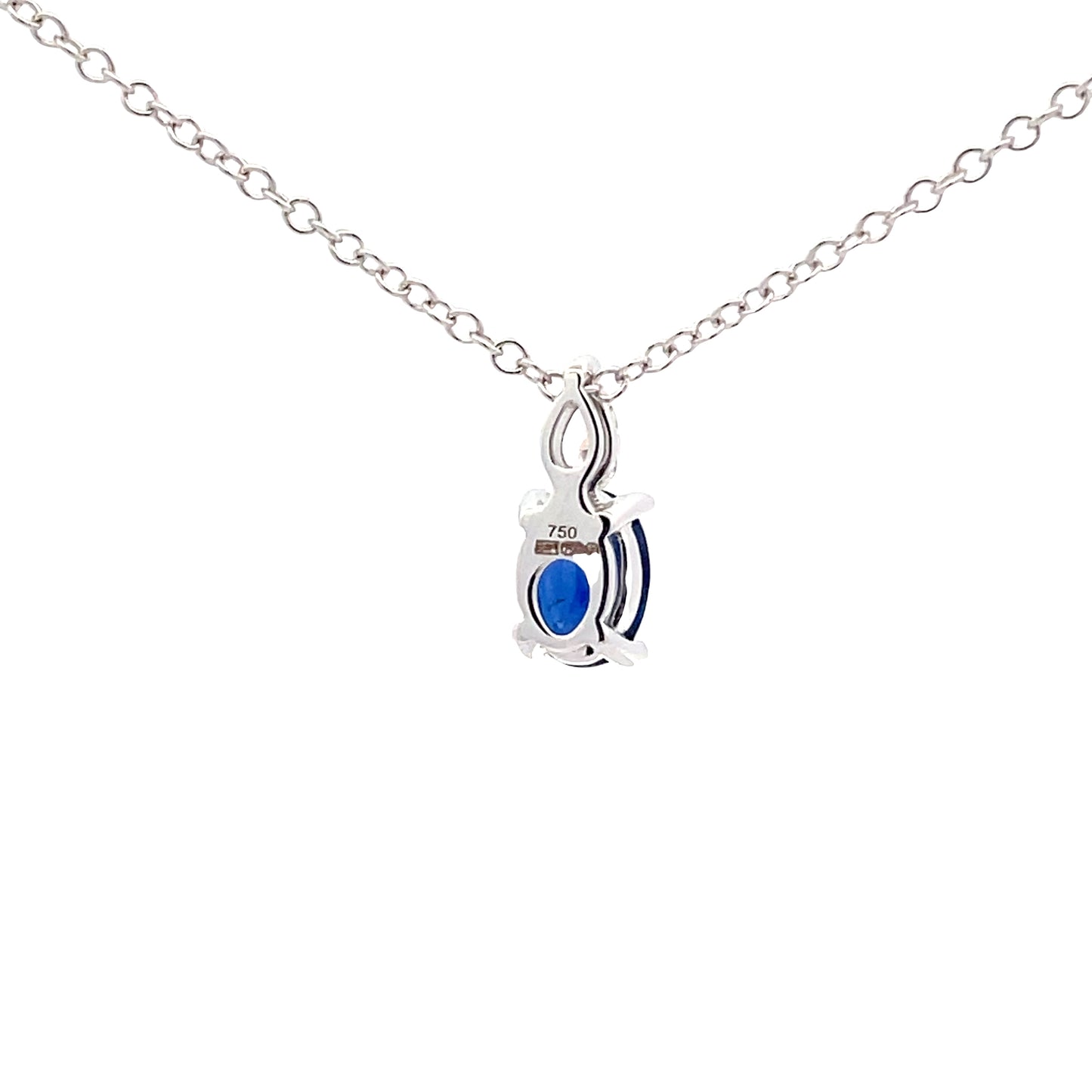 oval sapphire and pear shaped diamond pendant  Gardiner Brothers   