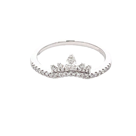 Pear and round brilliant cut diamond Tiara style ring