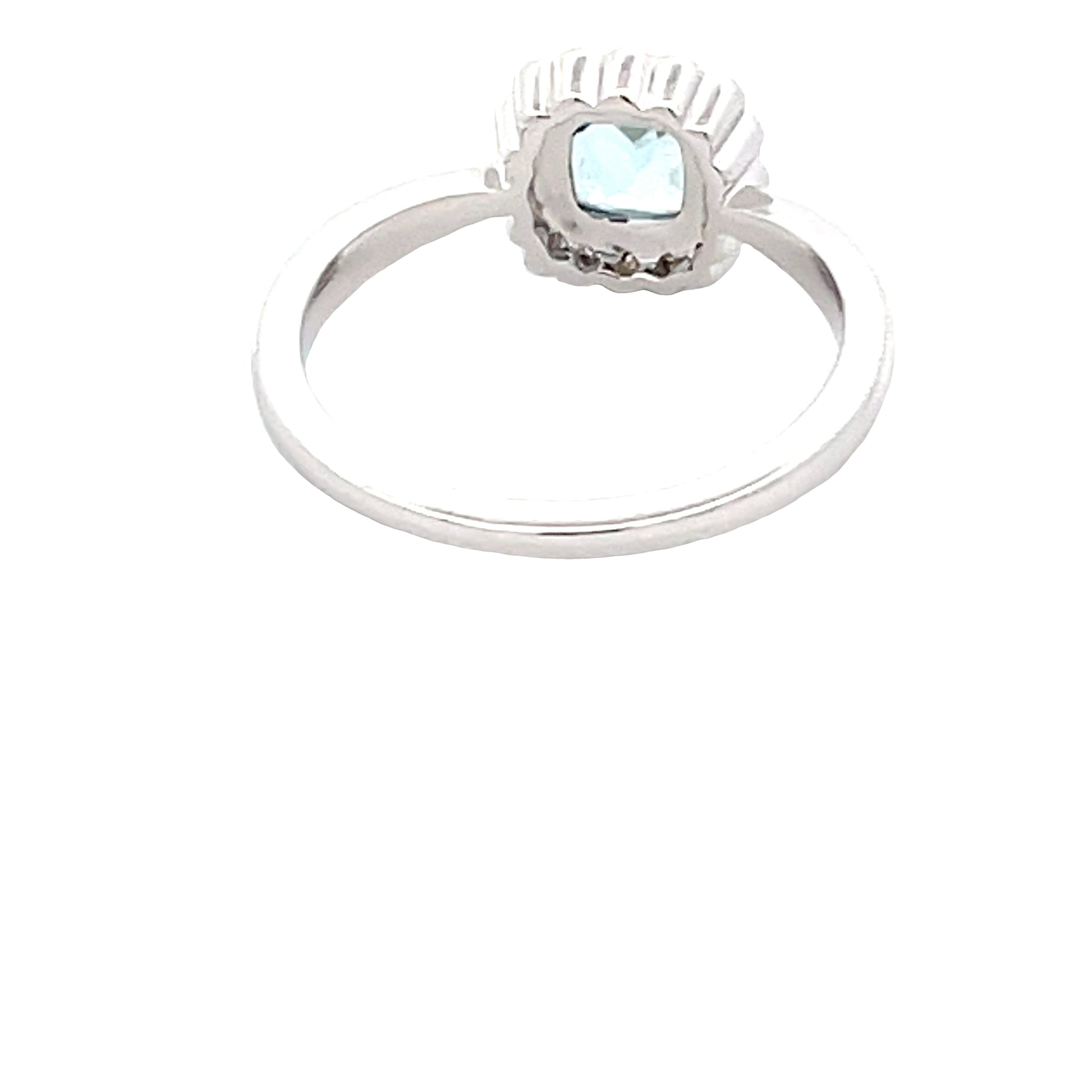 Aquamarine and round brilliant cut diamond vintage style dress ring  Gardiner Brothers   