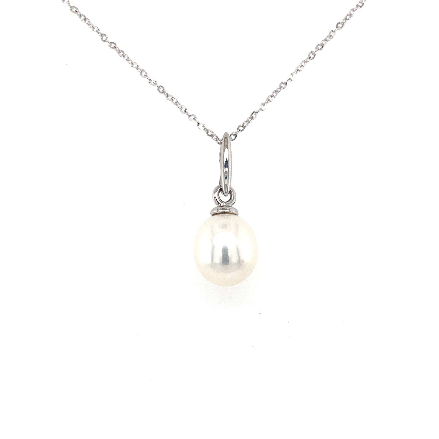 White Gold Pearl Drop Pendant  Gardiner Brothers   