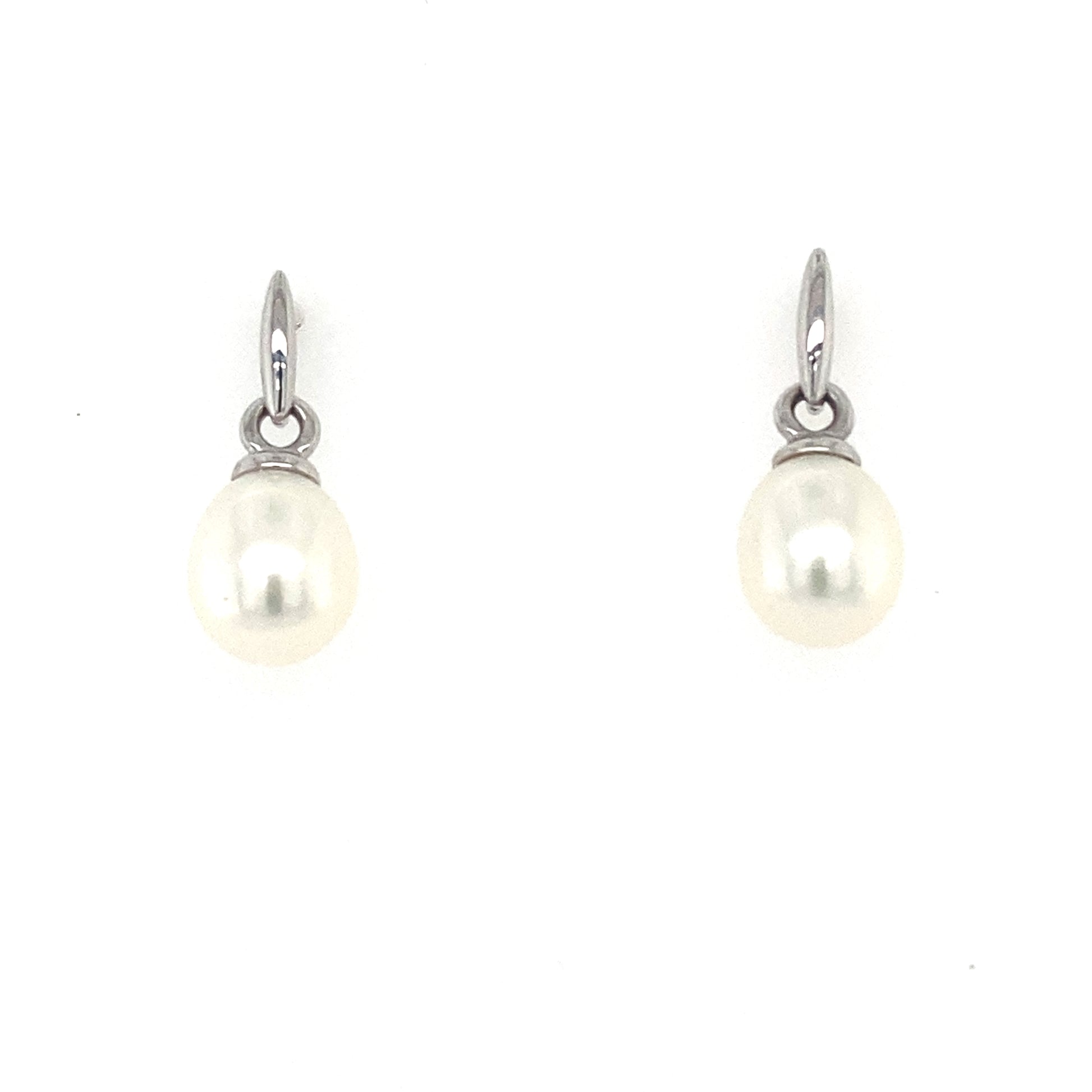 White Gold Pearl Drop Earrings  Gardiner Brothers   