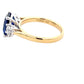 Octagonal Shaped Sapphire and round brilliant cut diamond 3 stone ring  Gardiner Brothers   