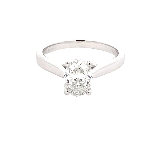 Oval Shaped Diamond Solitaire Ring - 1.30cts