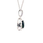 Pear Shaped Teal Sapphire Halo Style Pendant  Gardiner Brothers   