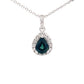 Pear Shaped Teal Sapphire Halo Style Pendant  Gardiner Brothers   
