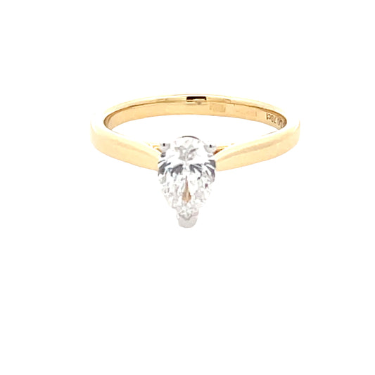 Aurora Pear Shaped Diamond Solitaire Ring - 0.70cts