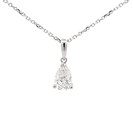 Aurora Pear Shaped Diamond Solitaire Pendant - 0.52cts  Gardiner Brothers   