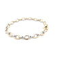 Yellow and white gold solid oval link bracelet  Gardiner Brothers   