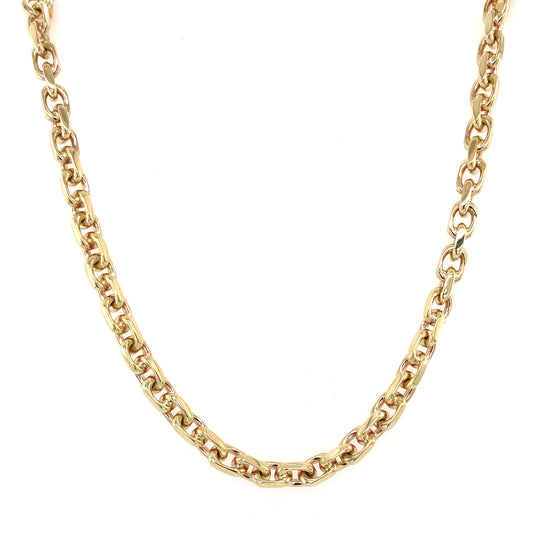 Yellow Gold Solid Square link Necklet