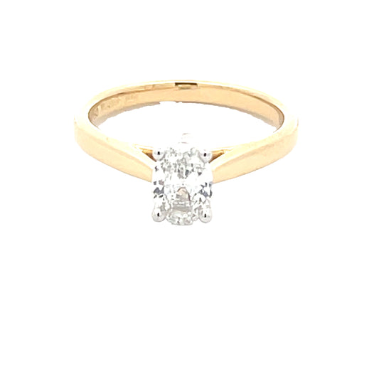 Oval Shaped diamond Solitaire ring - 0.70cts