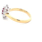 Oval Shaped Ruby and round brilliant cut diamond cluster style ring  Gardiner Brothers   