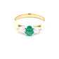 Oval Shaped Emerald and pear shaped diamond 3 stone ring  Gardiner Brothers   