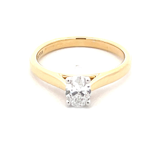 Aurora Oval Shaped Diamond Solitaire Ring - 0.51cts