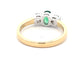 Oval emerald and round brilliant cut diamond 3 stone ring  Gardiner Brothers   