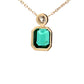 Square Step-cut Emerald and round brilliant cut diamond pendant  Gardiner Brothers   