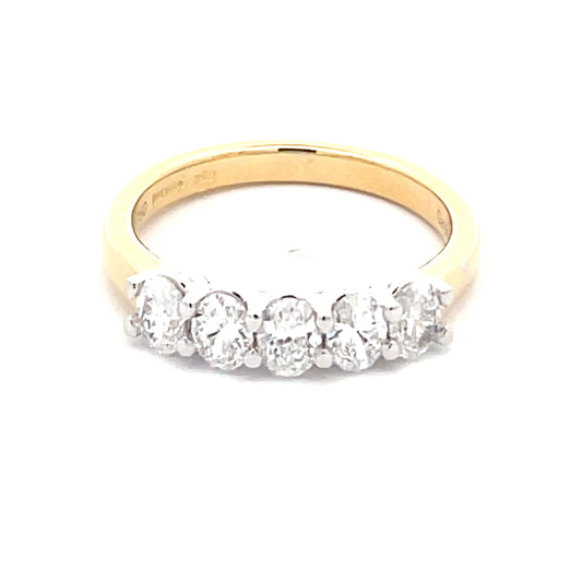 Oval shaped diamond 5 stone eternity ring - 1.00cts  Gardiner Brothers   