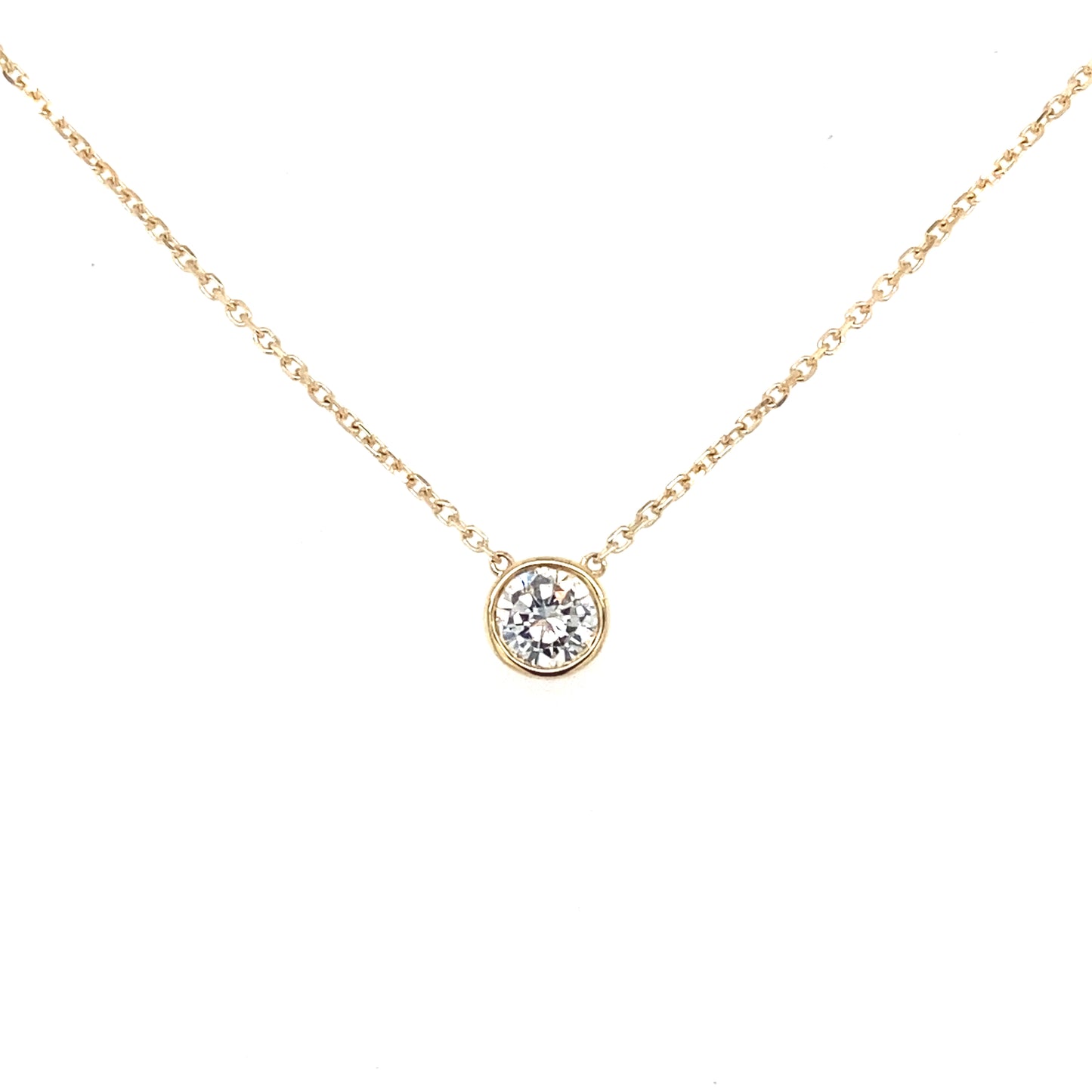 Round Brilliant Cut Diamond Rub Over Style Pendant - 0.40cts  Gardiner Brothers   