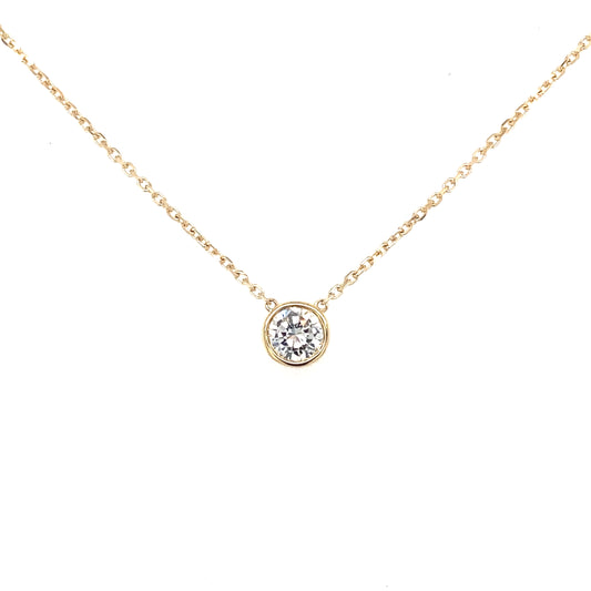 Round Brilliant Cut Diamond Rub Over Style Pendant - 0.40cts  Gardiner Brothers   