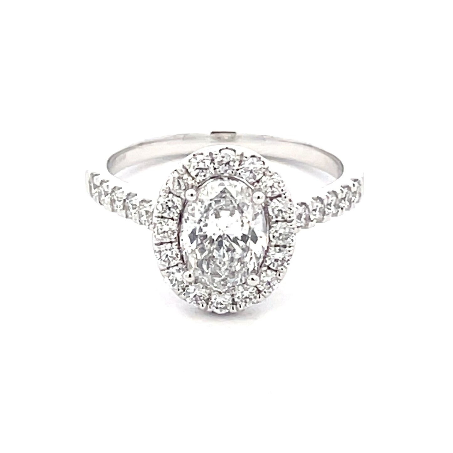 Oval Shaped Diamond Halo Cluster Style Ring - 1.52cts  Gardiner Brothers   