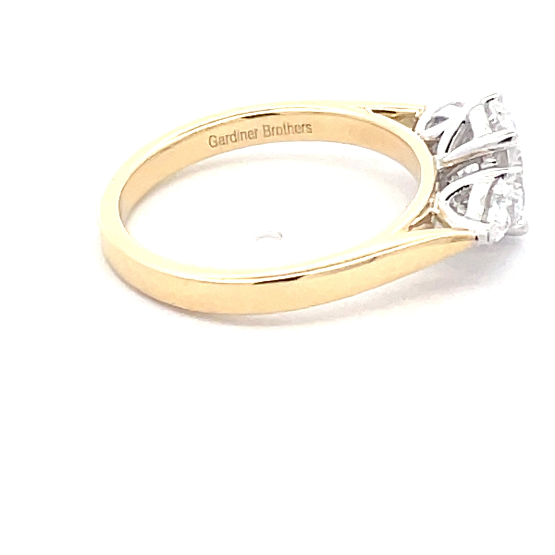 Oval and Pear Shaped Diamond 3 stone ring - 1.34cts  Gardiner Brothers   