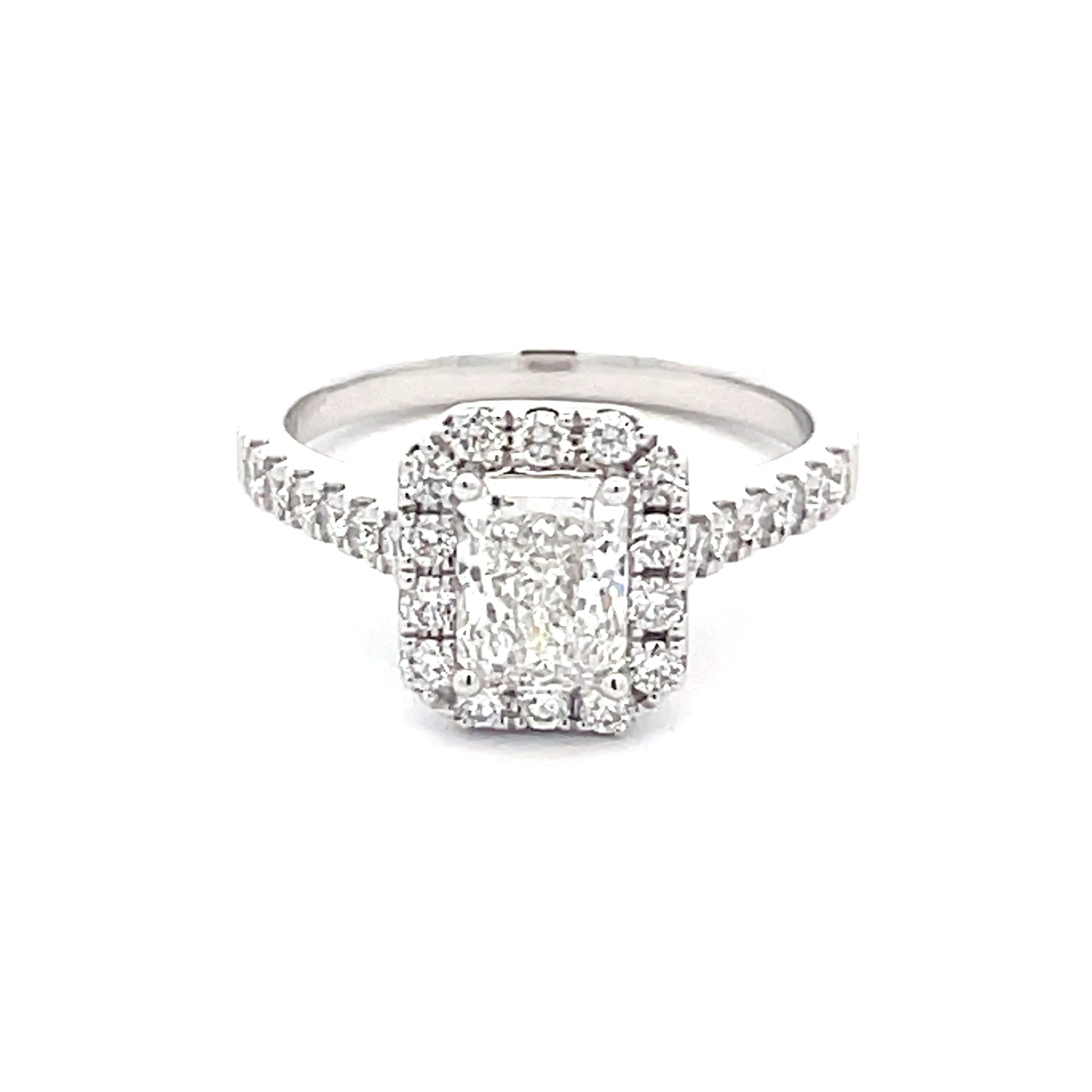 Radiant Cut Diamond Halo Cluster Style Ring - 1.51cts  Gardiner Brothers   