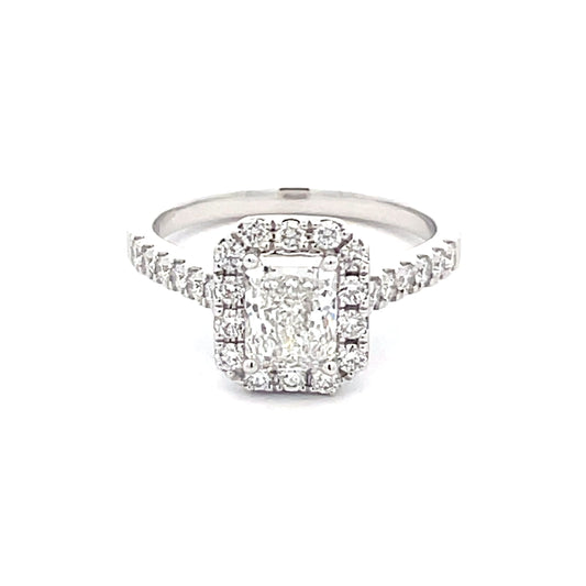 Radiant Cut Diamond Halo Cluster Style Ring - 1.51cts  Gardiner Brothers   