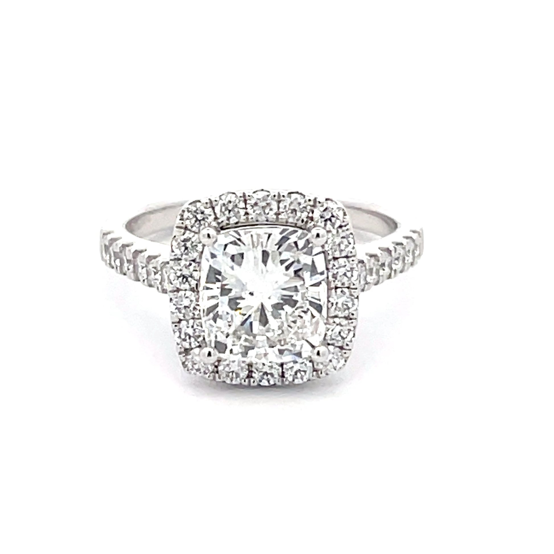 Cushion Shaped Diamond Halo Cluster Style Ring - 2.63cts  Gardiner Brothers   