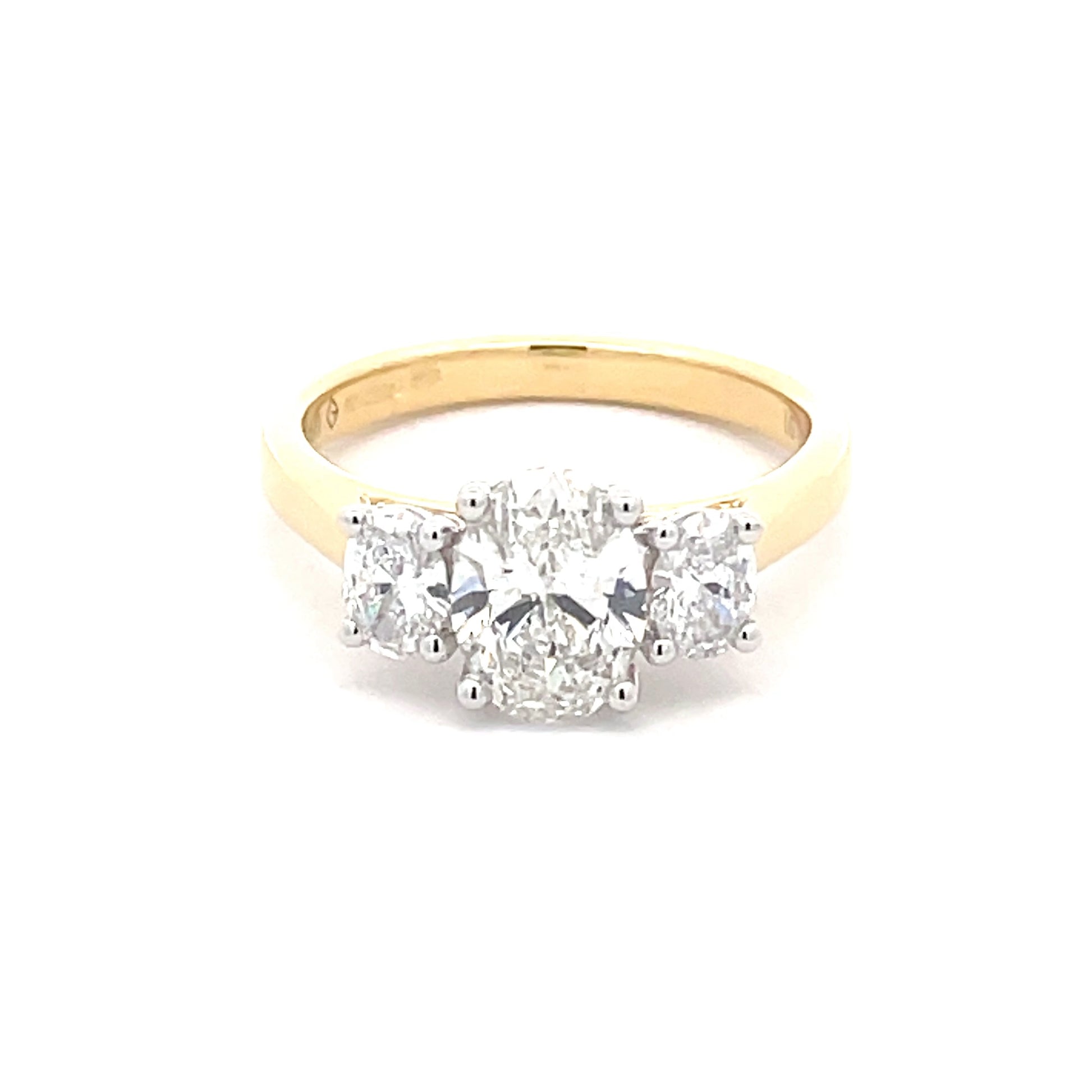 Lab Grown oval shaped diamond 3 stone ring - 1.71cts  Gardiner Brothers   