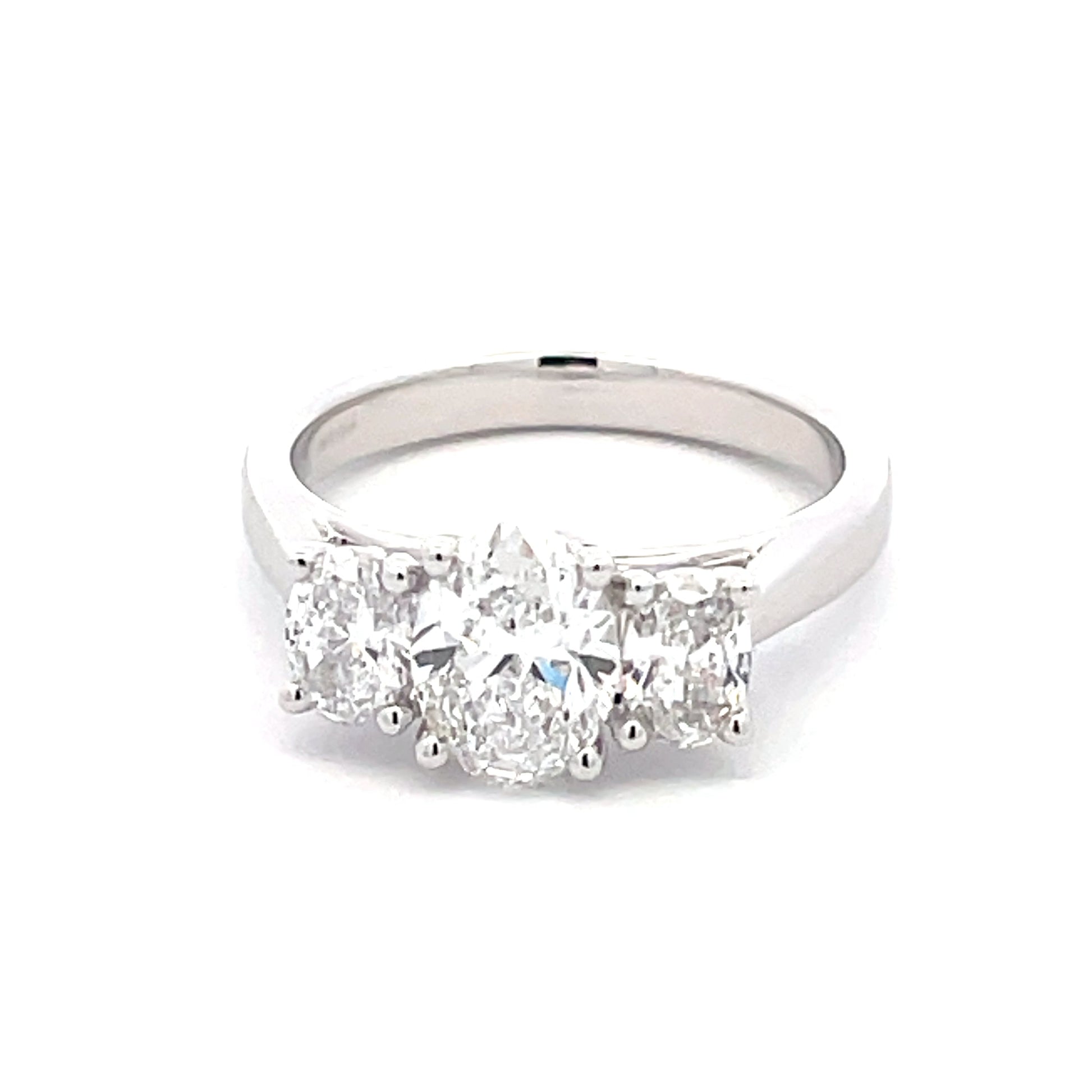 Oval Shaped Diamond 3 Stone Ring - 1.82cts  Gardiner Brothers   