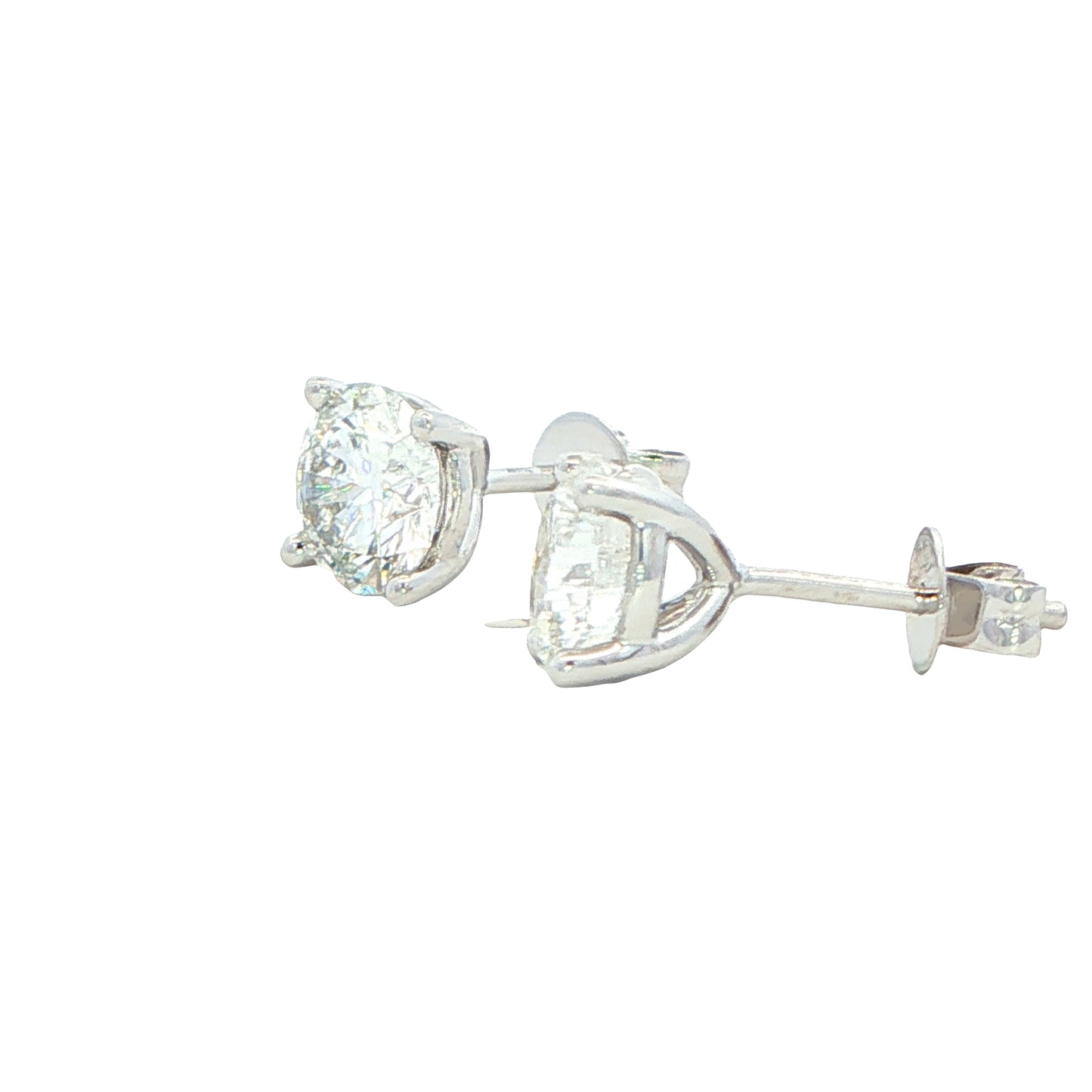 Lab Grown Round Brilliant Cut Diamond Solitaire Earrings - 2.48cts Gardiner Brothers