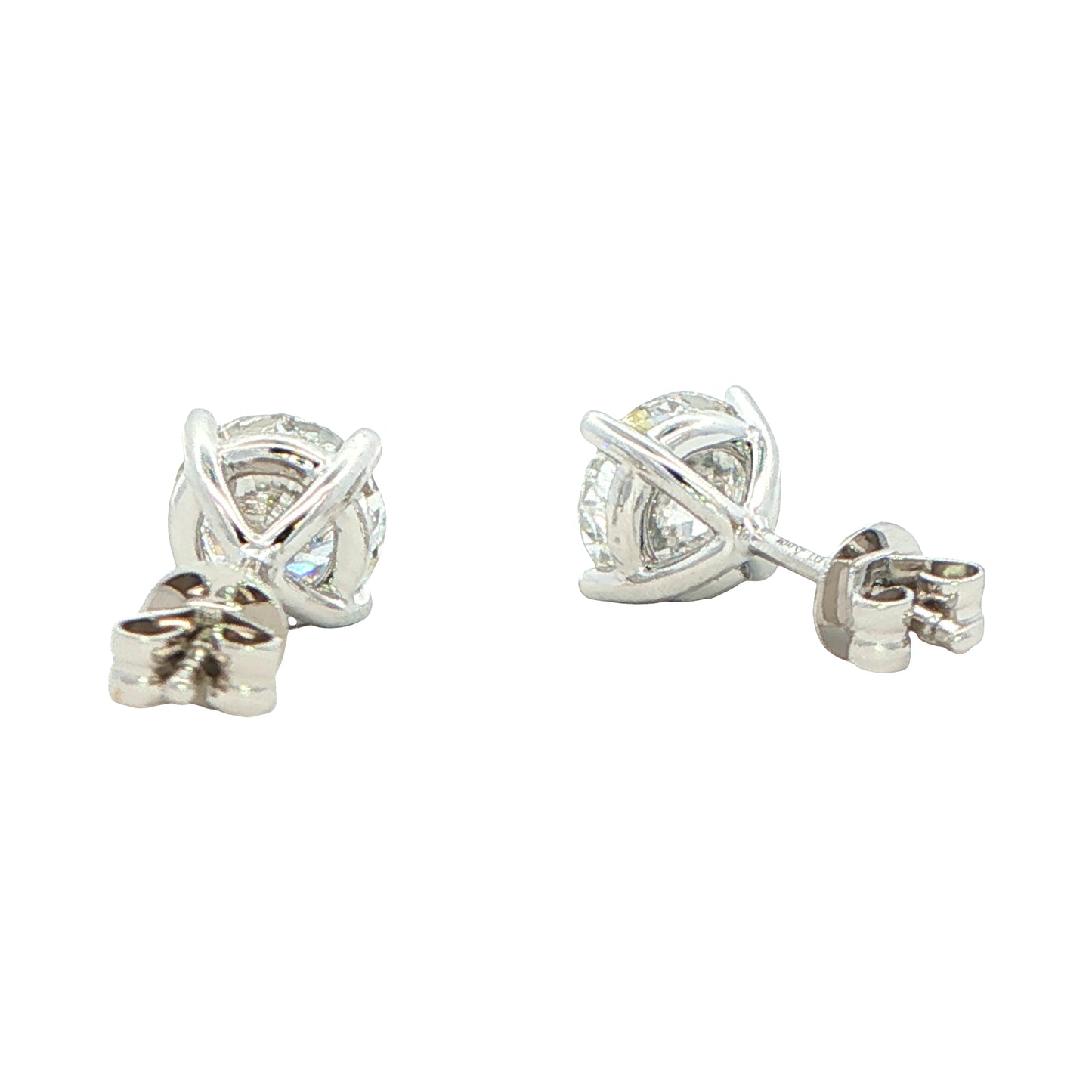 Lab Grown Round Brilliant Cut Diamond Solitaire Earrings - 2.48cts Gardiner Brothers