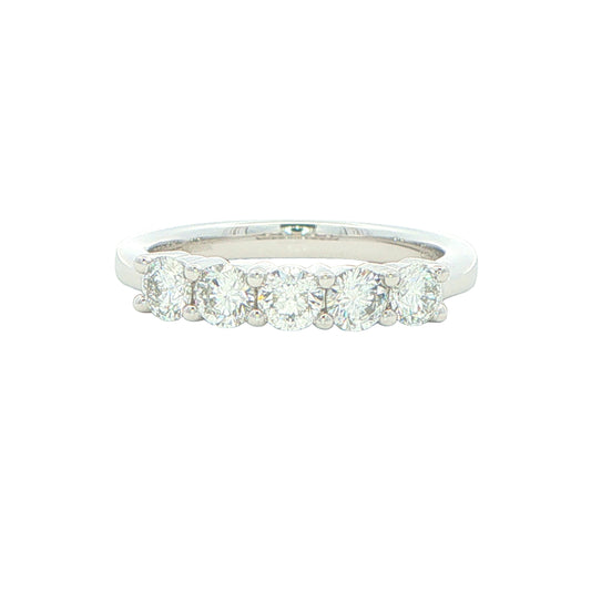 Round Brilliant Cut Diamond 5 Stone Ring - 0.75cts gardiner-brothers