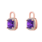 Nova diamond set earrings attachments set with a cushion shaped Amethyst Gardiner Brothers